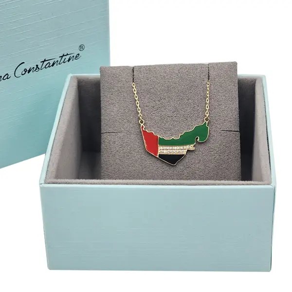 UAE NATIONAL DAY NECKLACE WITH ENAMEL AND ZIRCONIA STONES