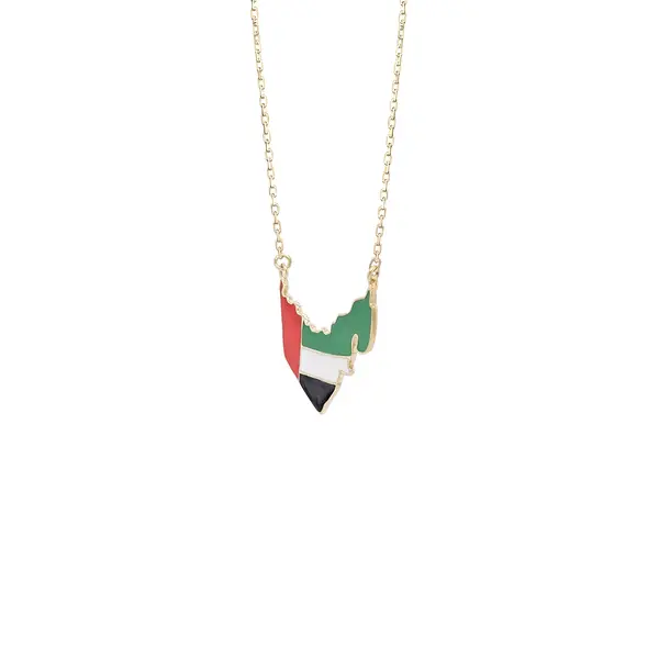 UAE NATIONAL DAY GOLD NECKLACE WITH ENAMEL