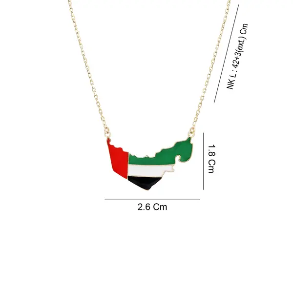 UAE NATIONAL DAY GOLD NECKLACE WITH ENAMEL