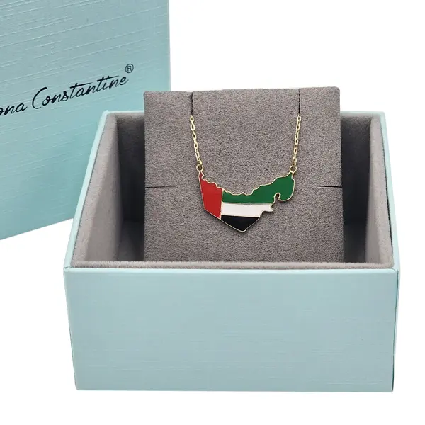 UAE NATIONAL DAY GOLD NECKLACE WITH ENAMEL