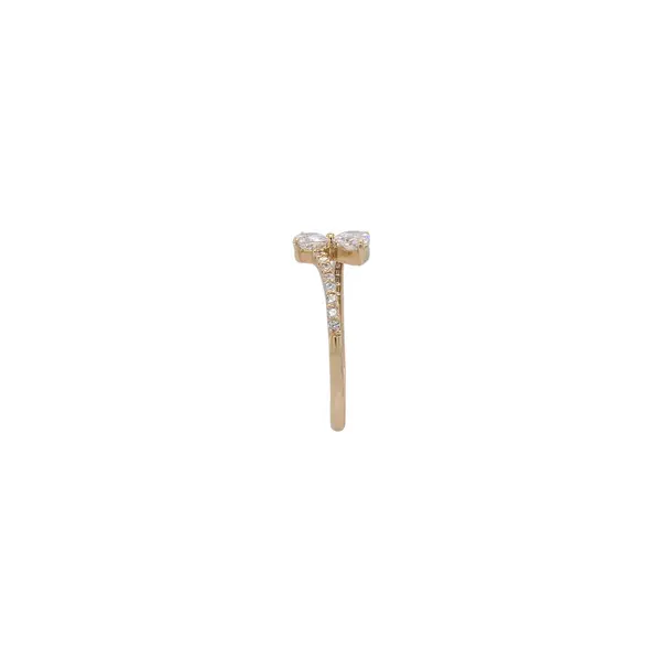 NATURA BYPASS RING WITH WHITE ZIRCONIA STONES