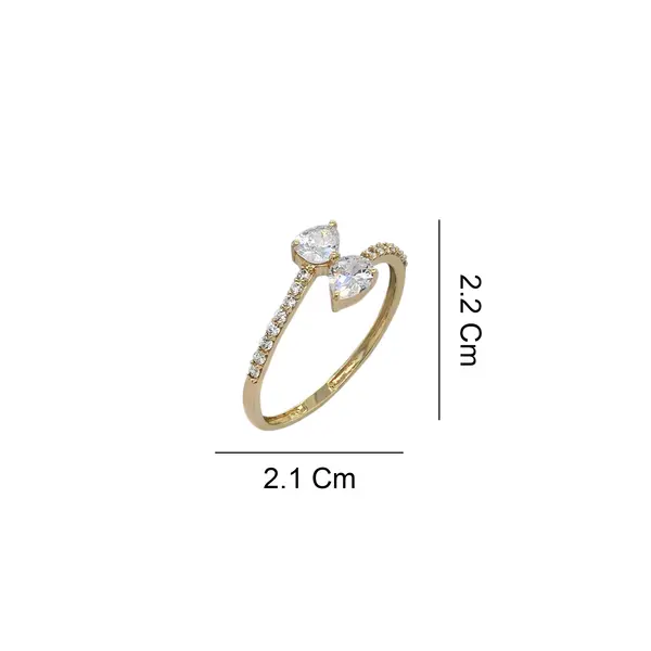 NATURA BYPASS RING WITH WHITE ZIRCONIA STONES