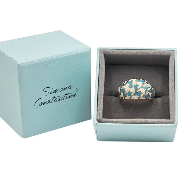 CHRISTIE'S RING WHITE AND BLUE