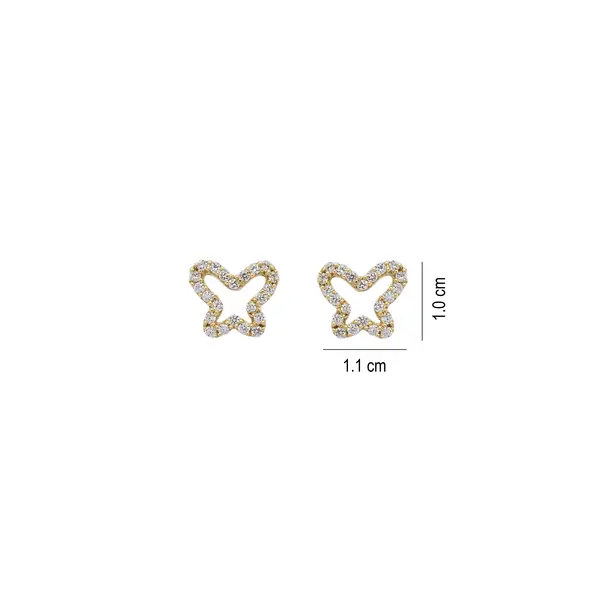 BUTTERFLY EARRINGS WITH ZIRCON STONES