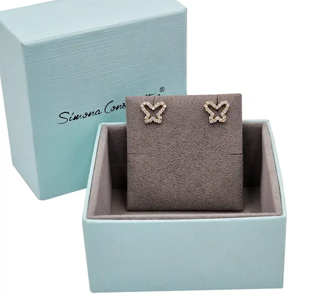 BUTTERFLY EARRINGS WITH ZIRCON STONES
