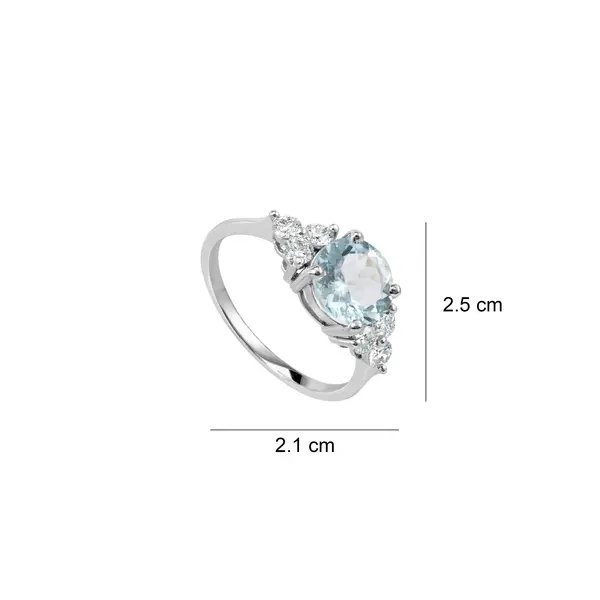 DIAMOND RING WITH OCEAN GLOW  AQUAMARINE BERYL