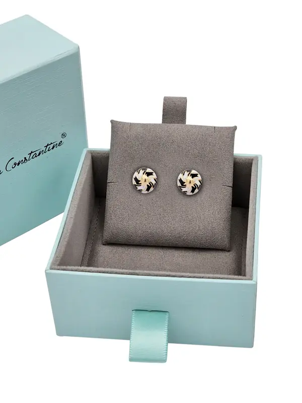 CHRISTIE'S EARRINGS WHITE AND BLACK